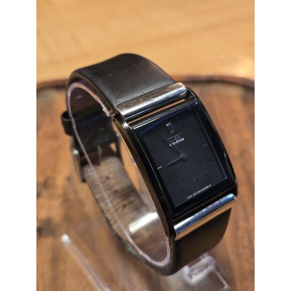 Citizen Eco Drive Watch Men's B023-S036577 Black Leather Strap Working - Picture 3 of 10